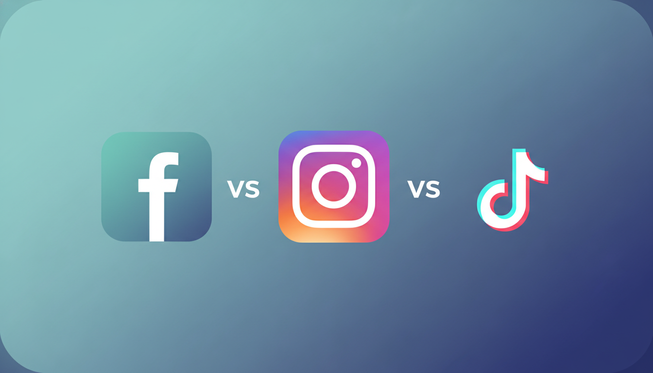 Social media platform comparison illustration