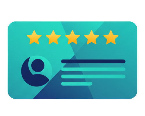 Five star Google review card illustration