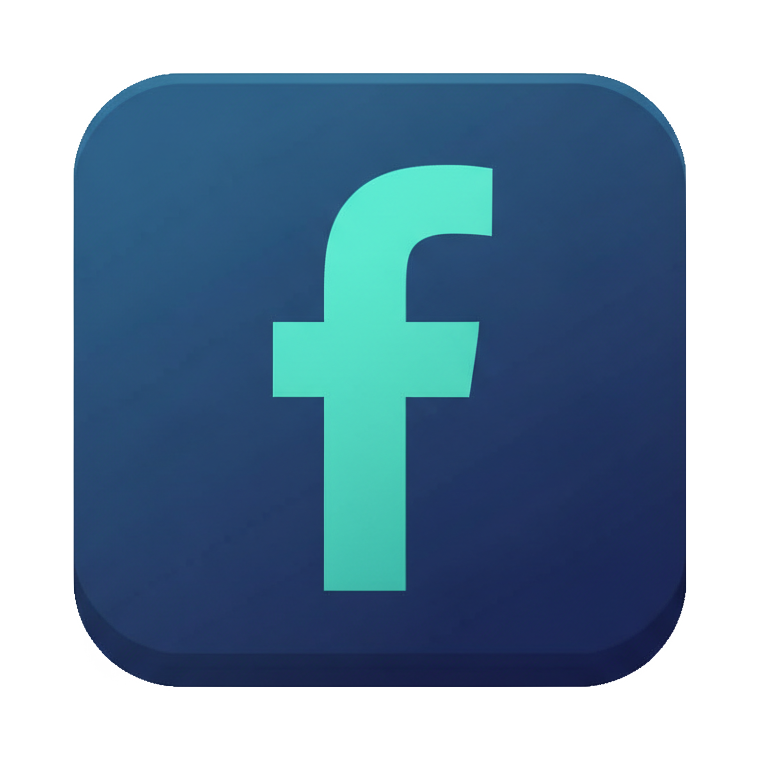 Stylized Facebook icon illustration