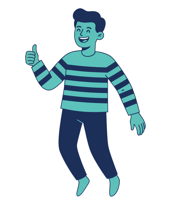 Happy customer giving a thumbs up