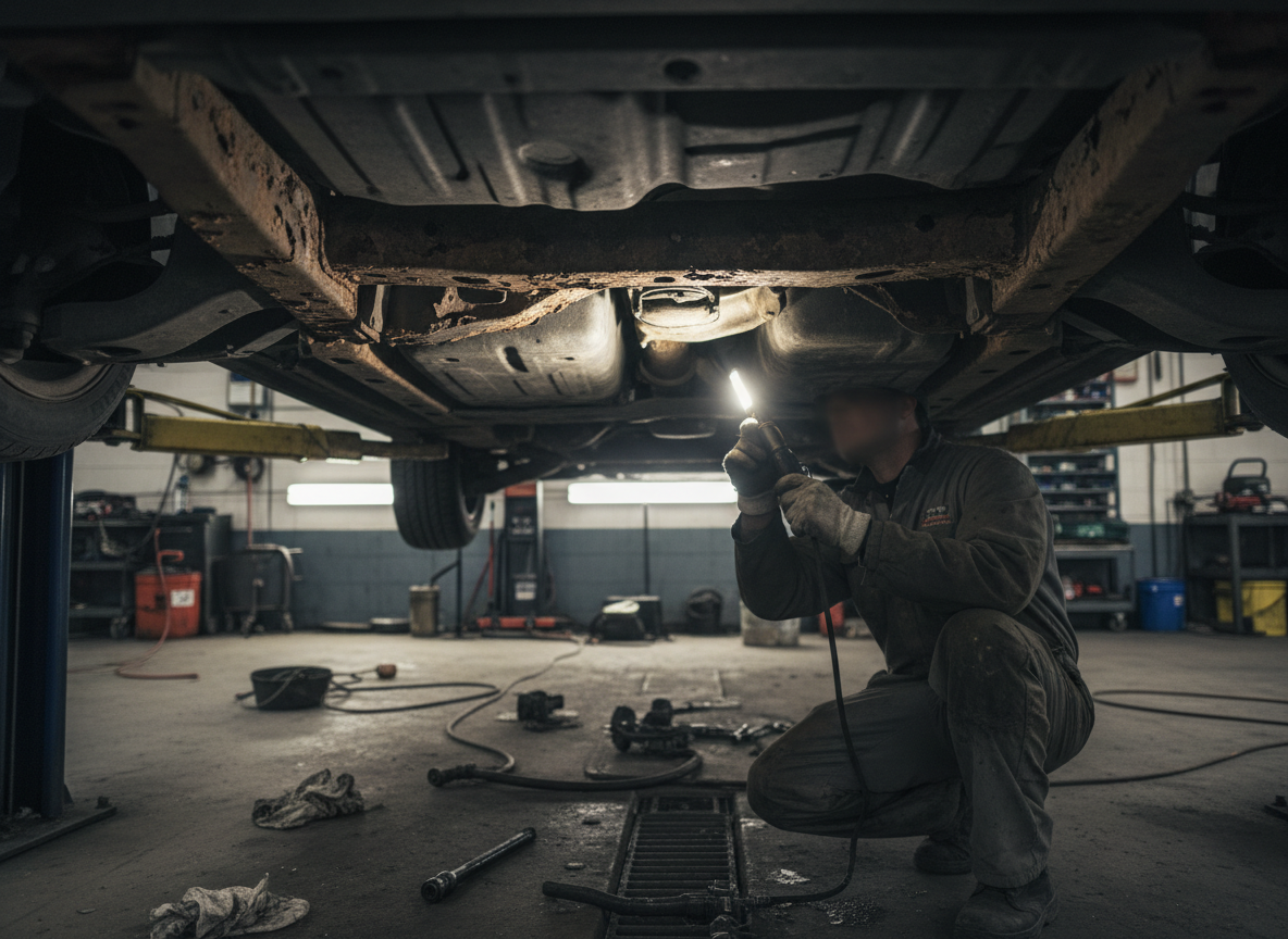 Michigan road salt rust damage inspection