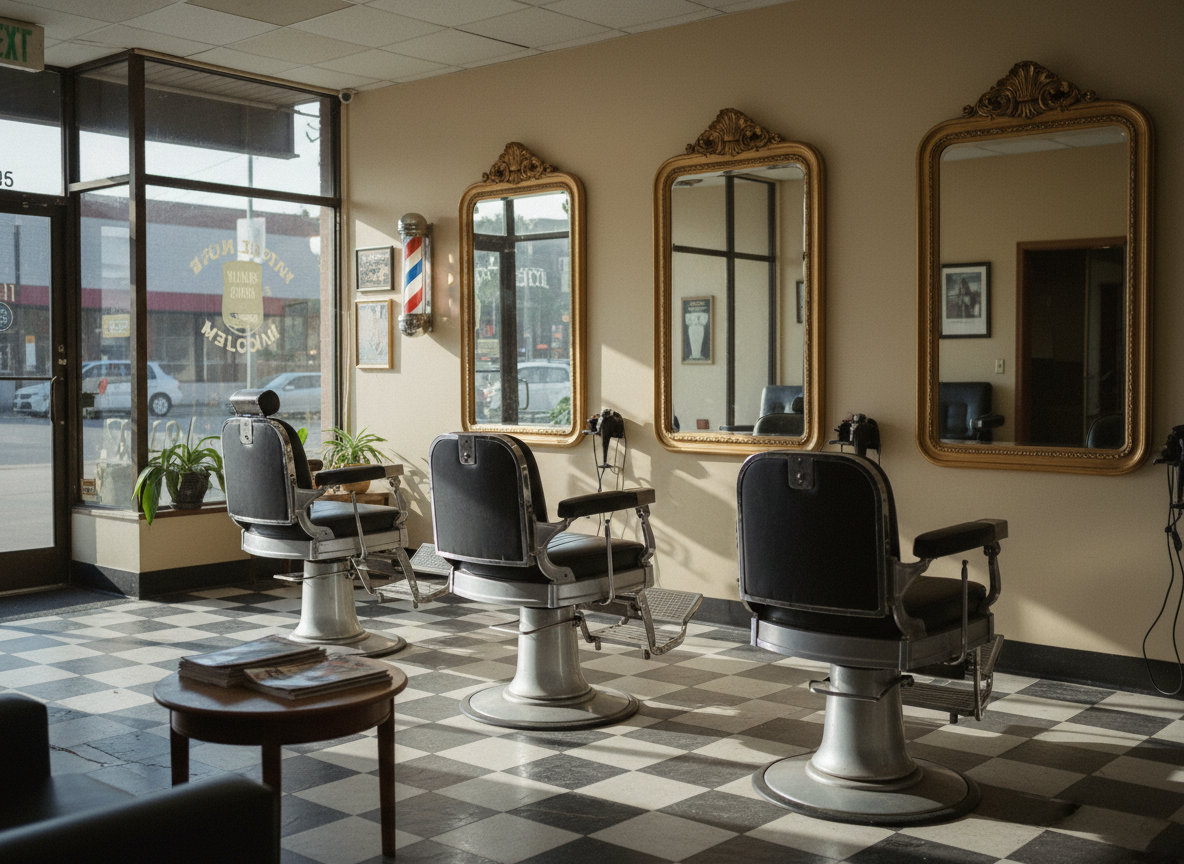 Classic barbershop chairs — walk-ins welcome