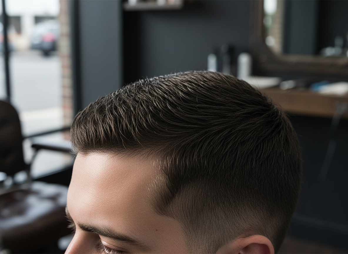 Sharp razor edge fade close-up